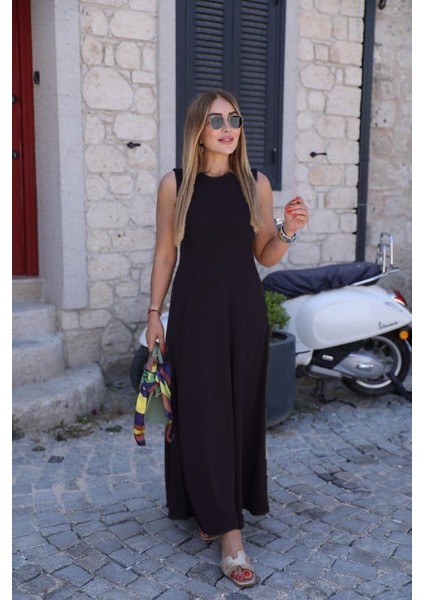 Eyesof Kadın Sıfır Kollu Bisiklet Yaka Viskon Elbise fiyatları