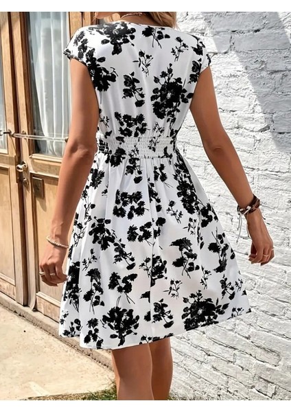 Eyesof Kadın Kısa Kollu Kruvaze Yakalı Çiçekli Desenli Süprem Elbise indirimleri