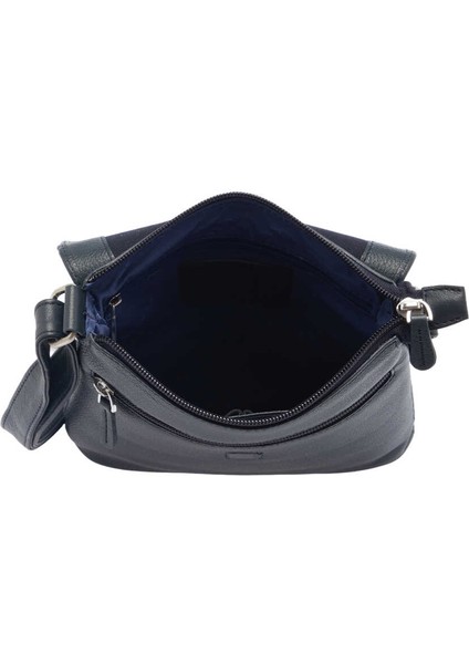 Lacivert Hakiki Deri Kadın Çapraz Askılı Çanta - S1AC00002955-I91