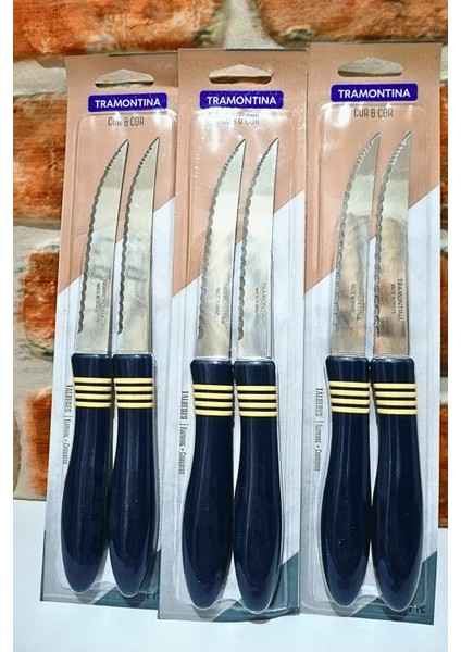 Lazer Kesim Et-Biftek Bıçağı- 6 Adet-Mavi