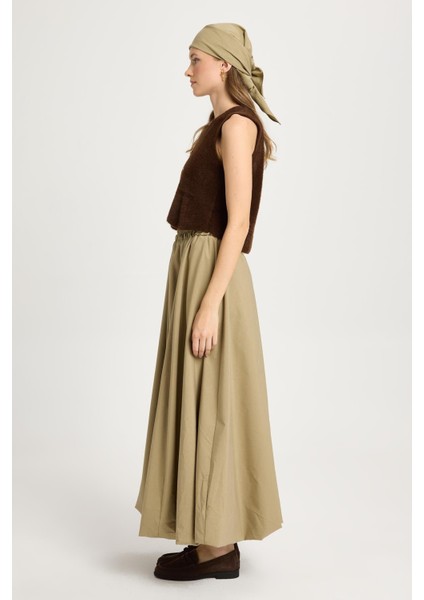 Kadın Haki Lastikli Uzun Astarlı Balon Etek 29004 fırsatları