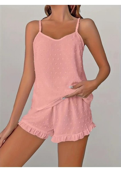 Eyesof Kadın Ip Askılı Atlet ve Alt Pon Pon Aerobin Short Takım