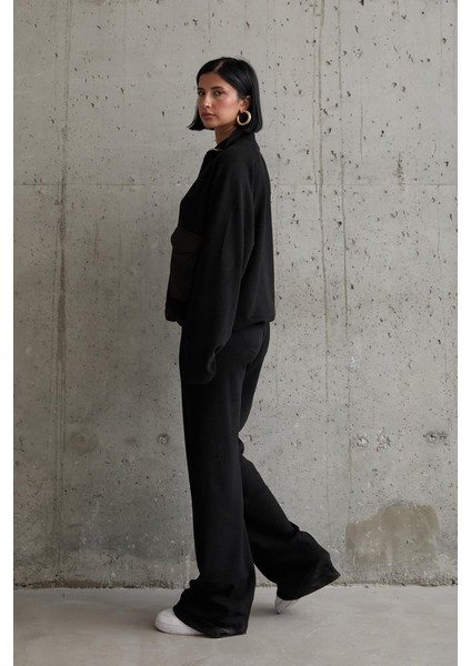 Eyesof Siyah Cepli Triko Ceket ve Pantolon Takım modelleri