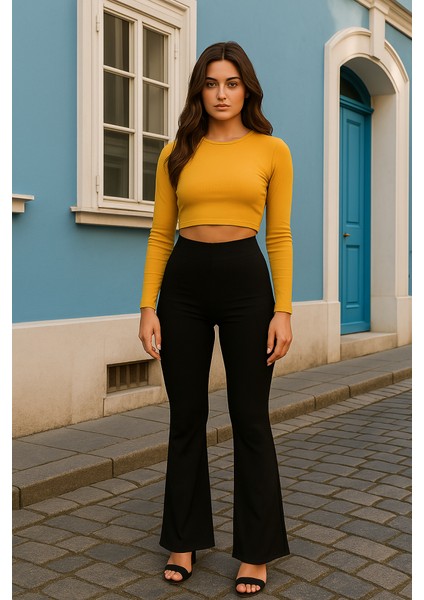 Eyesof Kadın Yüksek Bel Ispanyol Paça Dalgıç Tayt