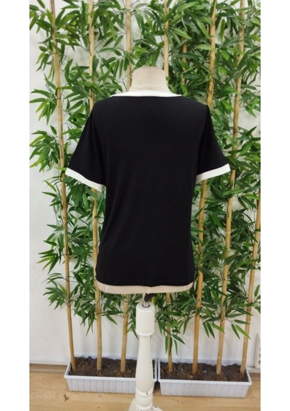 Eyesof Kadın Kısa Kollu V Yakalı Viskon Bluz