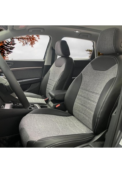 Seat Ateca Araca Özel Oto Koltuk Kılıfı - Keten ve Deri