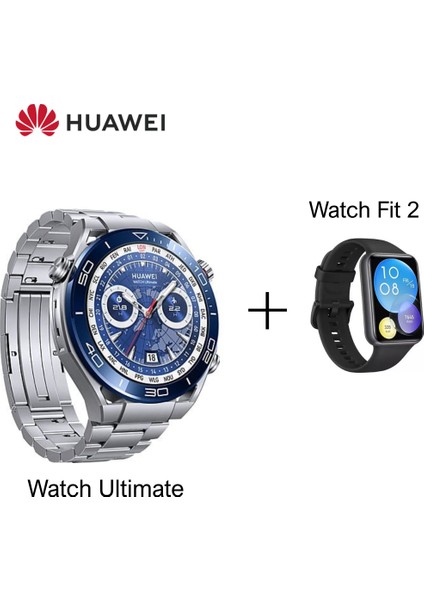 Watch Ultimate Akıllı Saat Okyanus Mavisi+Huawei Watch Fit 2 Aktif Edition Hediye