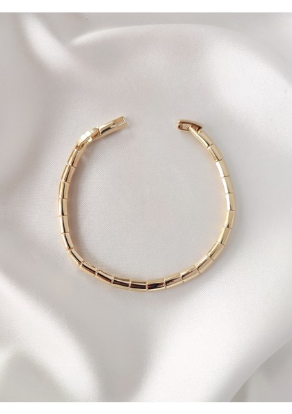 14 Ayar Altın Kaplama Sıralı Oval Model Bileklik