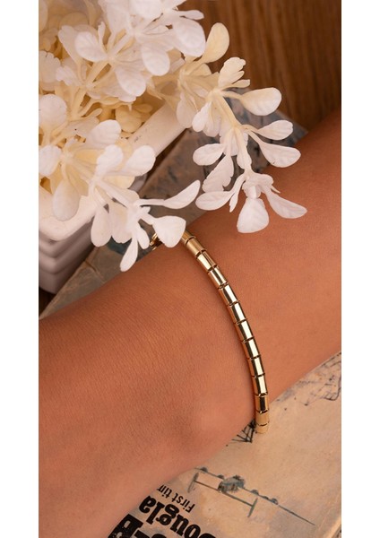 14 Ayar Altın Kaplama Sıralı Oval Model Bileklik modelleri