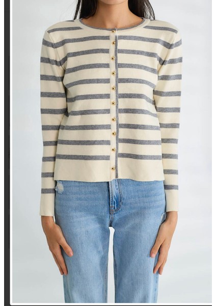 Taş-Gri Çizgili Hırka fiyatları