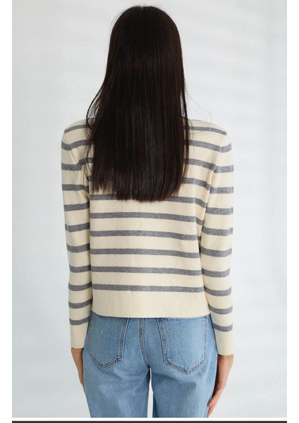 Taş-Gri Çizgili Hırka modelleri