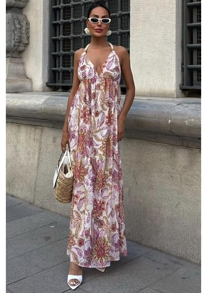 Eyesof Amelia Sırt Dekolteli Şifon Elbise 2614 fırsatları