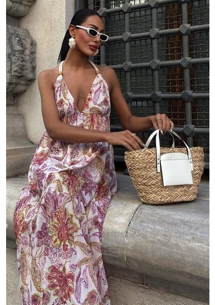 Eyesof Amelia Sırt Dekolteli Şifon Elbise 2614