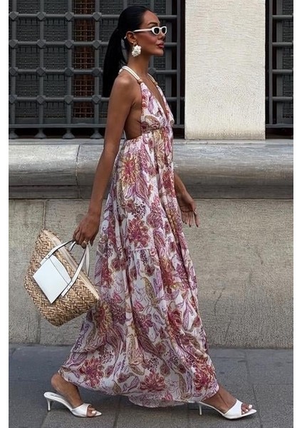 Eyesof Amelia Sırt Dekolteli Şifon Elbise 2614