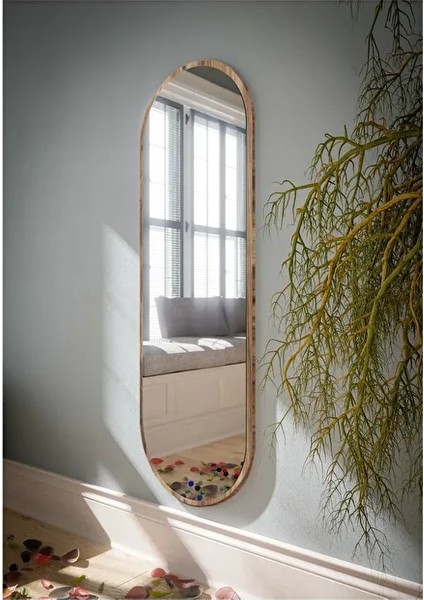 Ceviz Oval Dekoratif Boy Aynası 40X120 cm modelleri