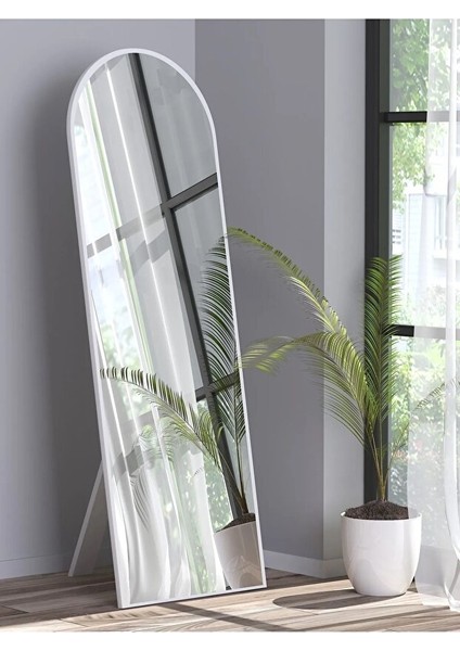 Beyaz Ayaklı Antre Koridor Duvar Salon Banyo Ofis Çocuk Yatak Odası Boy Ayna 40X120 cm