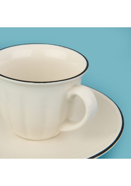 Kitchen Olympos 2'li Kahve Fincanı Takımı - Krem / Siyah - 90 ml fırsatları