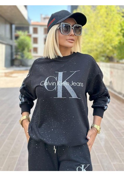 5786 Simli Nakışlı Takım Siyah