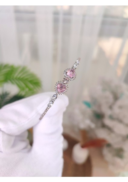 Kadın Zirkon Taşlı Kalp Model Bileklik modelleri