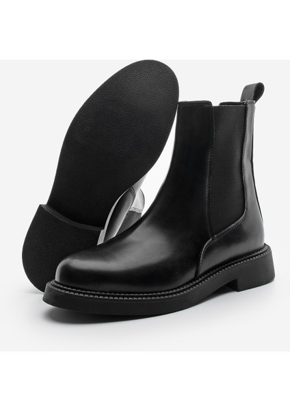 Kadın Çift Lastikli Chelsea Günlük Bot Panve Siyah