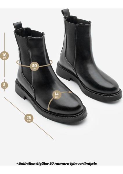 Kadın Çift Lastikli Chelsea Günlük Bot Panve Siyah