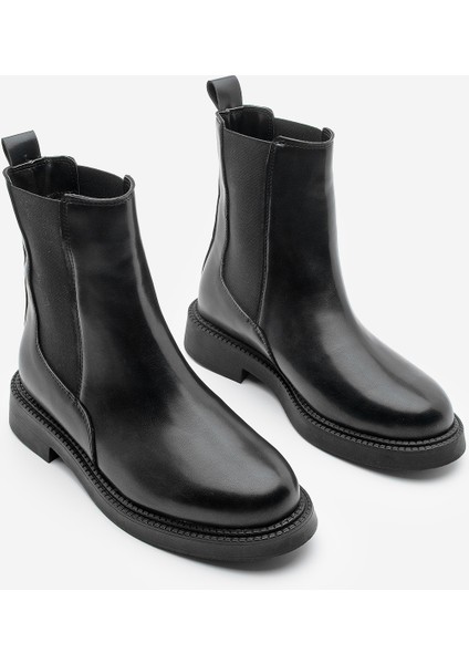 Kadın Çift Lastikli Chelsea Günlük Bot Panve Siyah indirimleri