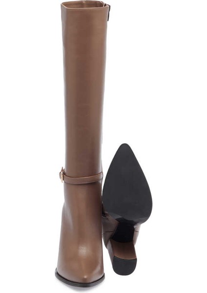 Vizon Hakiki Deri Kadın Klasik Çizme - K23K1CM67062-S08