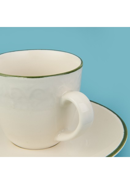 Kitchen Arnea 2'li Fincan Takımı - Krem / Yeşil - 90 ml fırsatları