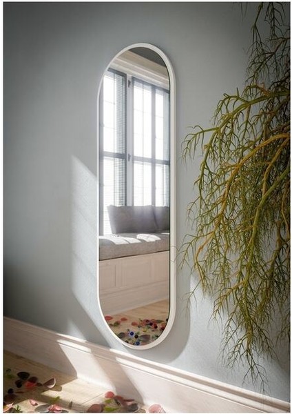 Tarz Design Beyaz Oval Dekoratif Boy Aynası 50X150 cm modelleri