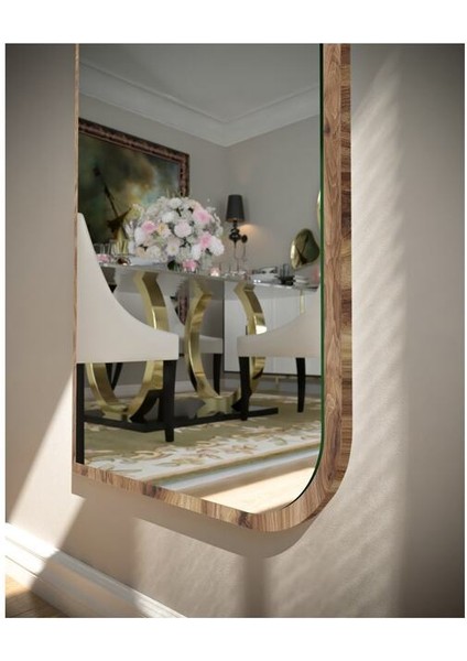 Ceviz Çapraz Oval Dekoratif Boy Aynası 40X120 cm modelleri