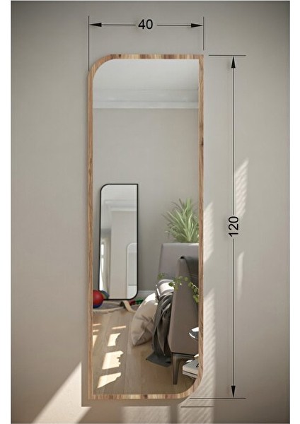Ceviz Çapraz Oval Dekoratif Boy Aynası 40X120 cm fırsatları