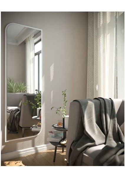 Beyaz Çapraz Oval Dekoratif Boy Aynası 40X120 cm fiyatları