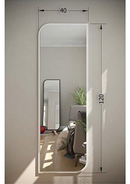 Beyaz Çapraz Oval Dekoratif Boy Aynası 40X120 cm fırsatları