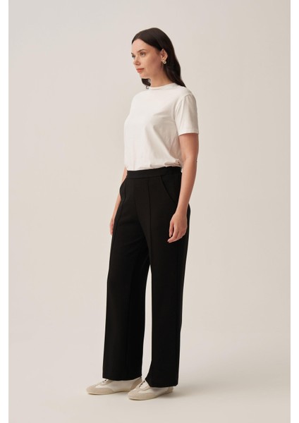 Siyah-Yumuşak Dokulu Palazzo Pantolon fiyatları