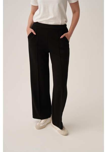 Siyah-Yumuşak Dokulu Palazzo Pantolon modelleri