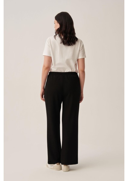 Siyah-Yumuşak Dokulu Palazzo Pantolon fırsatları