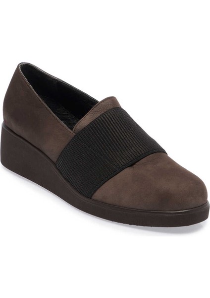 Vizon Hakiki Nubuk Deri Kadın Dolgu Topuklu Ayakkabı - K23S1AY66828-A65 fiyatları