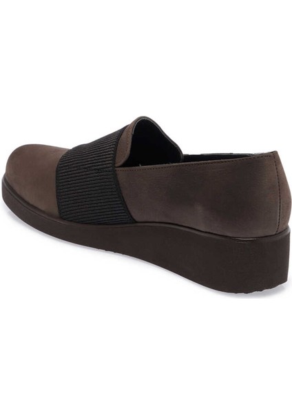 Vizon Hakiki Nubuk Deri Kadın Dolgu Topuklu Ayakkabı - K23S1AY66828-A65 fırsatları