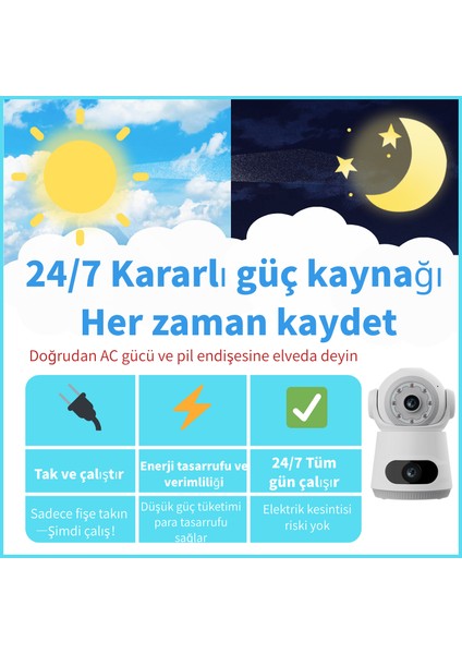 SQ003 Akıllı Iç Mekan Güvenlik Kamerası: Full Hd, Wifi, 4mp, 360 Derece, Gece Görüşlü, Iki Yönlü Ses indirimleri