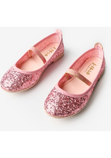 Pembe Payetli Kız Çocuk Babet