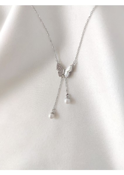 14K Kadın Inci Sallantılı Kelebek Vip Kolye fiyatları