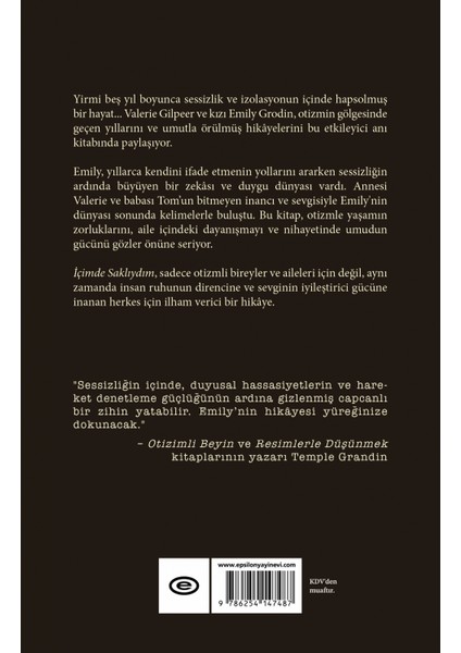 İçimde Saklıydım: Bir Otizm ve Umut Hikayesi - Valerie Gilpeer - Emily Grodin fiyatları