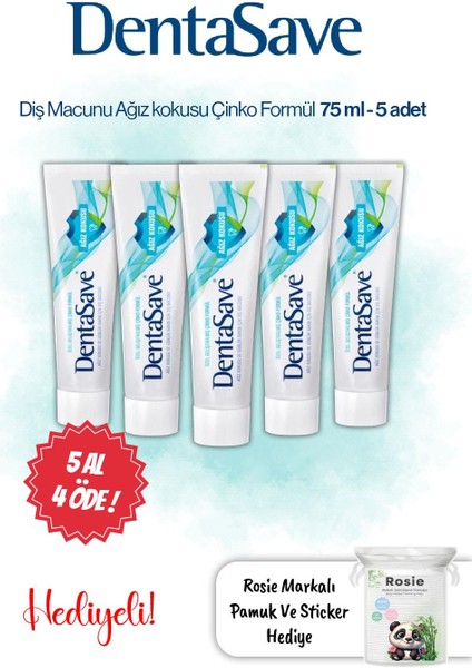 5 Al 4 Öde Diş Macunu Ağız Kokusu Çinko Formül 75 ml ve Rosie