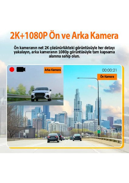 C2 2K+1080P Wifi Araç Kamerası + 32GB Sd Kart indirimleri