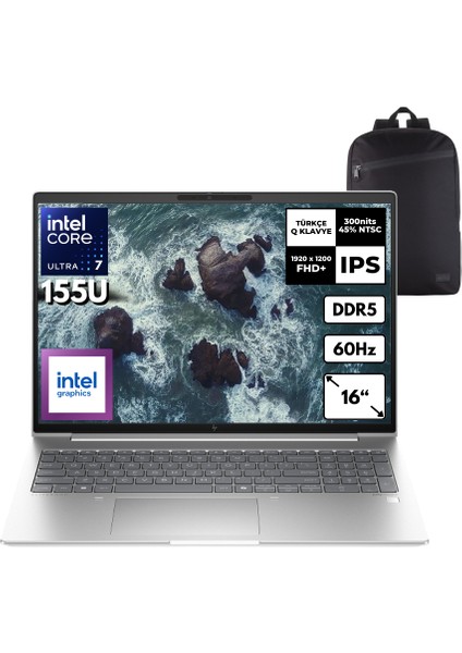 Elitebook 660 G11 Ultra 7 155U 16-Gbddr5 1 Tbssd Intel Graphics 16" Wuxga Windows 11 Home + Hmf Sırt Çantası 9C004EAHMF13