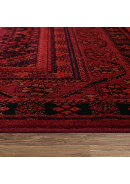 Afgan Türkmen Otantik Desenli Dokuma Kırmızı Oturma Odası Salon Mutfak Halısı Yolluk X380A fırsatları