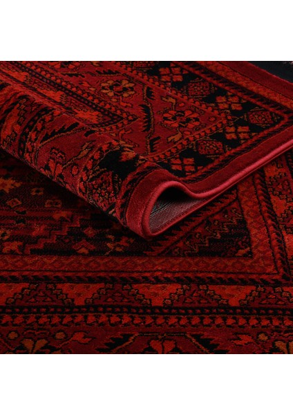 Afgan Türkmen Otantik Desenli Dokuma Kırmızı Oturma Odası Salon Mutfak Halısı Yolluk X380A indirimleri