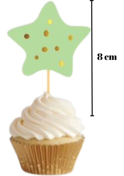 Çok Renkli Makaron Yıldız 10'lu Pasta Süsü fiyatları