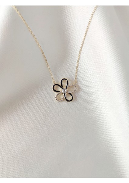 14K Kadın Zirkon Taşlı Papatya Vip Kolye