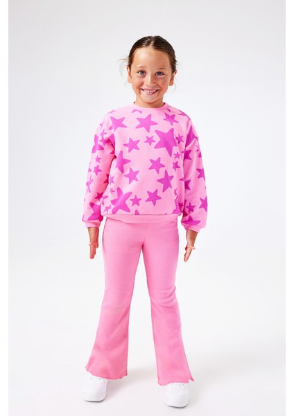Pembe Yıldız Desenli Kız Çocuk Eşofman Takımı - Gemma
